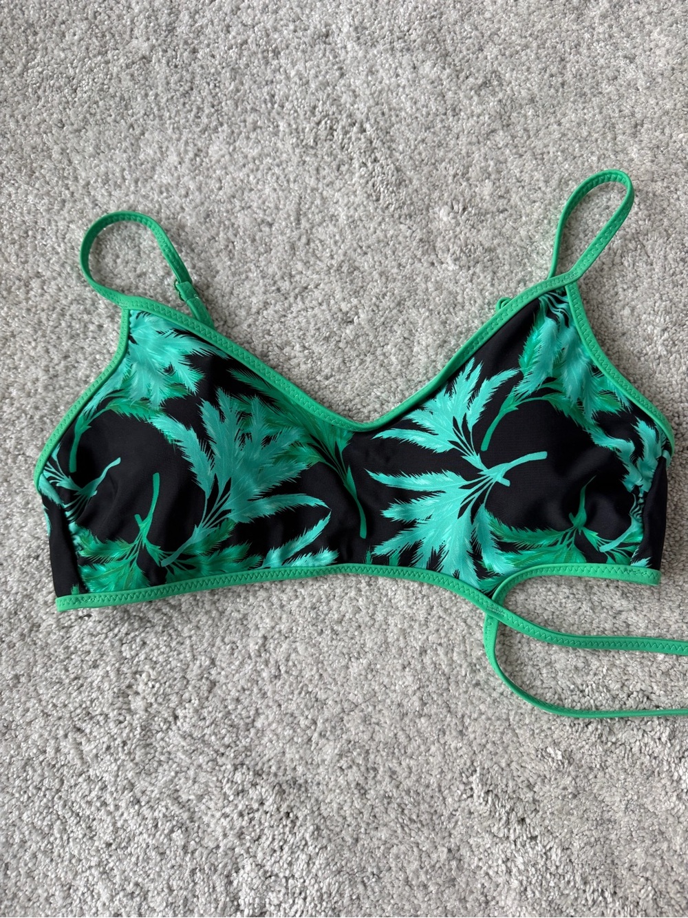 Fe Noel x Target Black & Green Tropical Palm Bikini Top